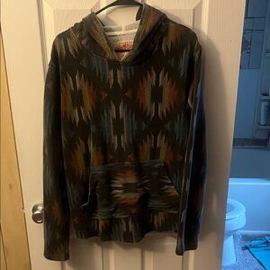Patterned Black and Brown Hoodie